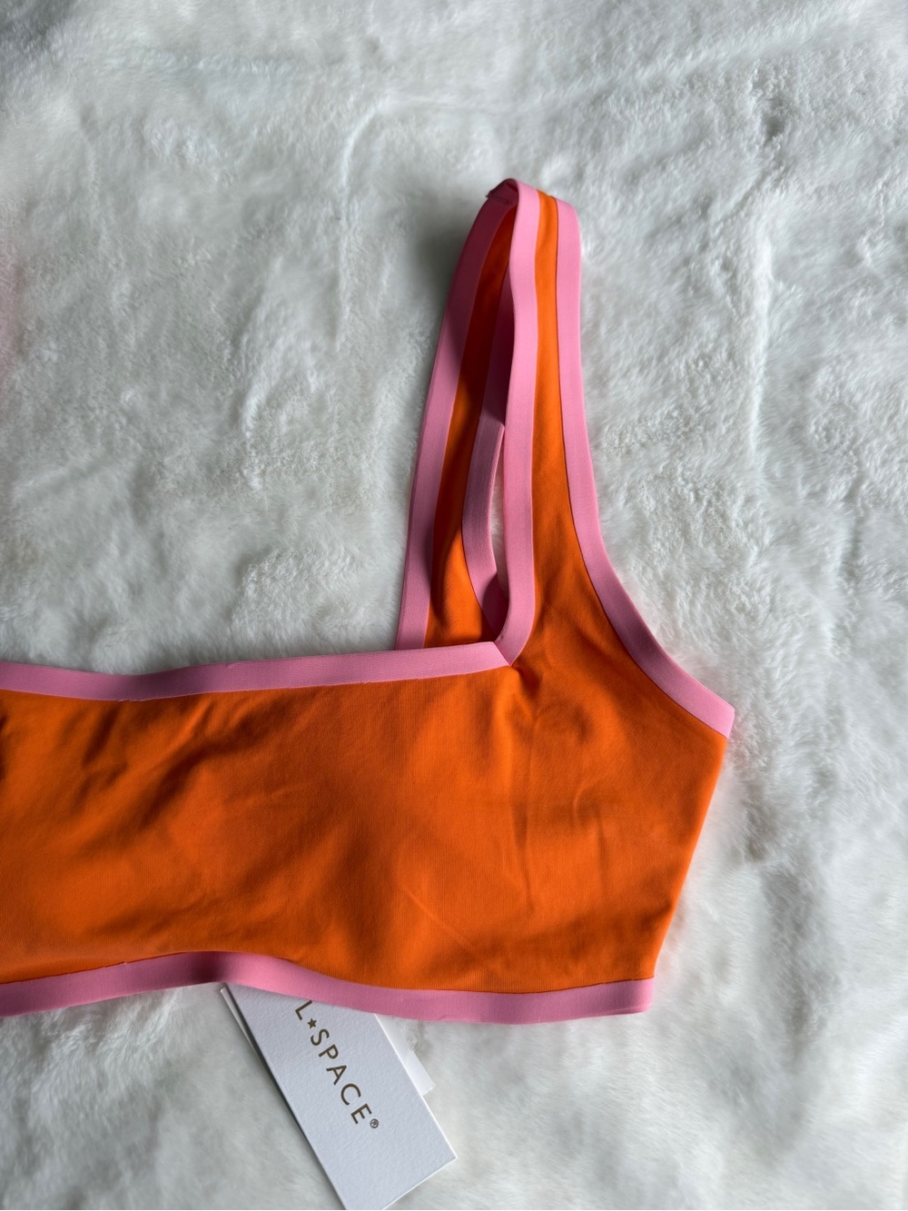 L*Space Fused Ace Bikini Top Tangerine Size Large NWT - Picture 4 of 10